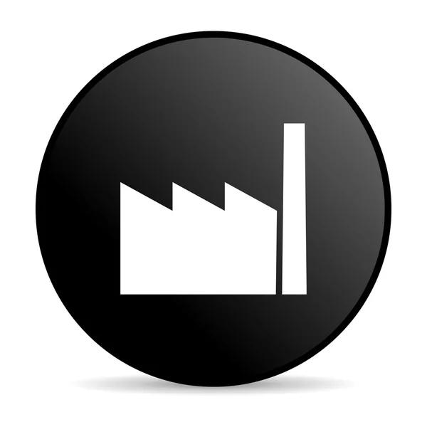 Industry black circle web glossy icon — Stock Photo, Image