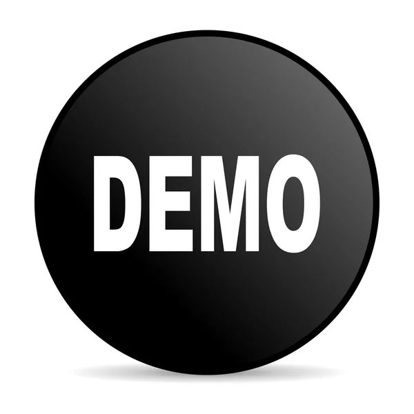 Demo black circle web glossy icon — Stock Photo, Image