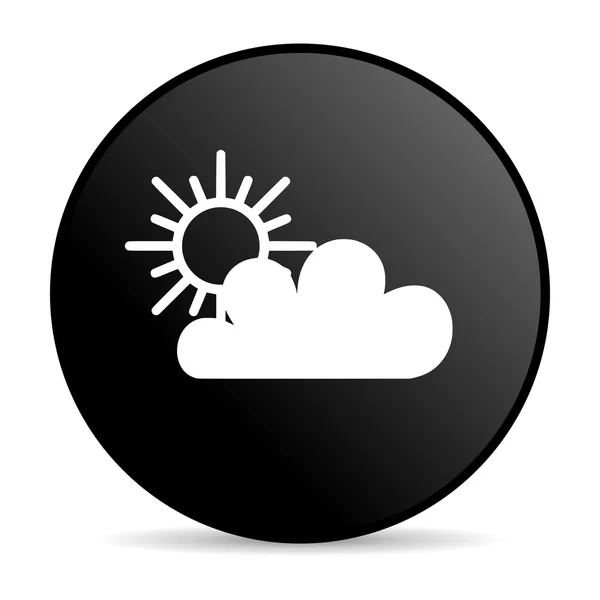 Hava tahmini siyah daire web parlak simgesi — Stok fotoğraf