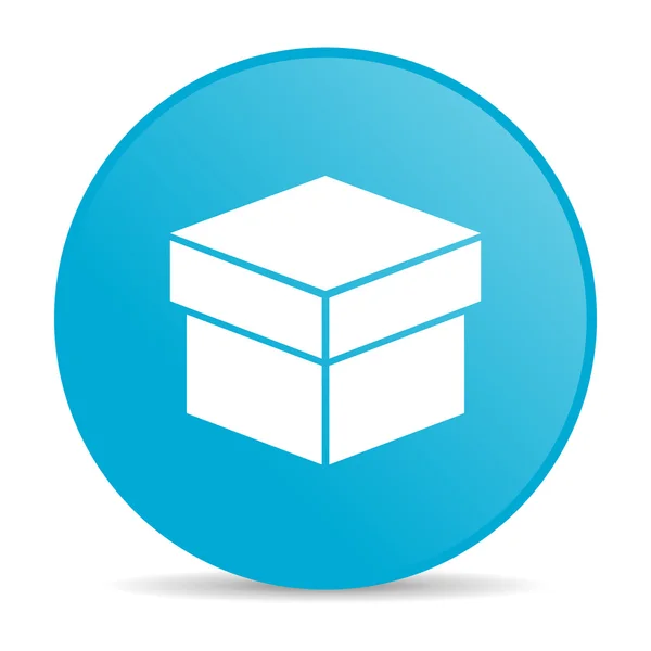 Kutu mavi daire web parlak simgesi — Stok fotoğraf