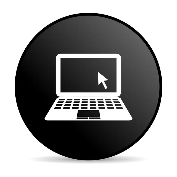 Notebook black circle web glossy icon — Stock Photo, Image