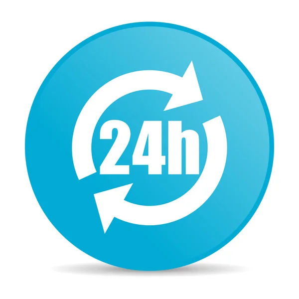 24h blue circle web glossy icon — Stock Photo, Image