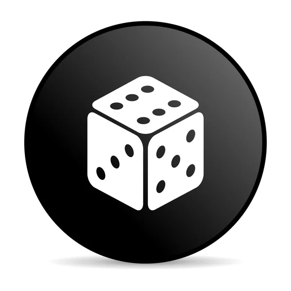 Dice black circle web glossy icon — Stock Photo, Image