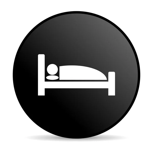 Hotel siyah daire web parlak simgesi — Stok fotoğraf
