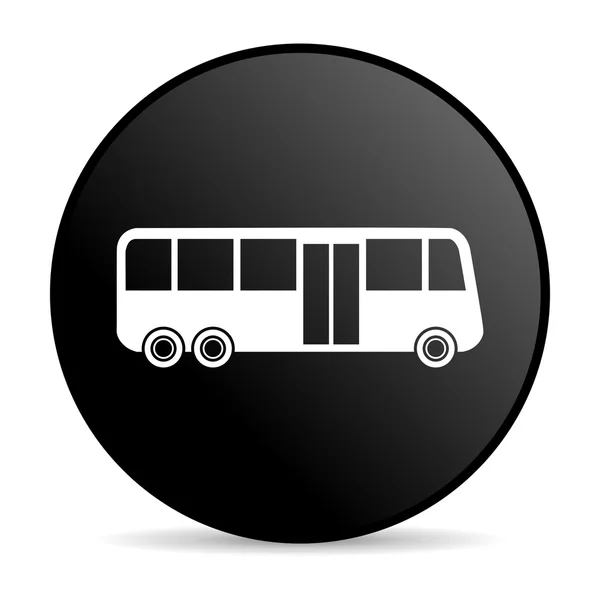 Bus black circle web glossy icon — Stock Photo, Image