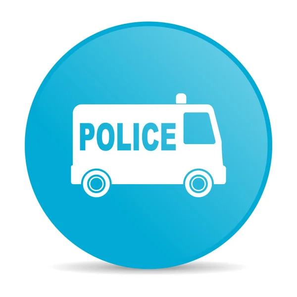 Αστυνομία μπλε κύκλο γυαλιστερό εικονίδιο web — Φωτογραφία Αρχείου