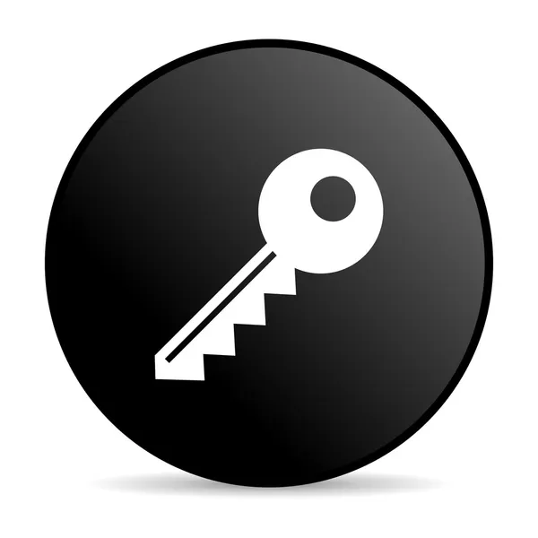 Schlüssel schwarzer Kreis Web-Hochglanz-Symbol — Stockfoto