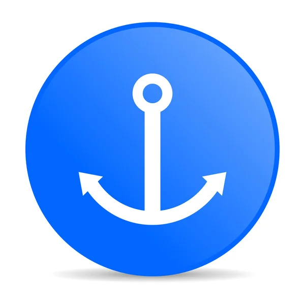 Kotwica niebieskie koło WWW błyszczący ikona — Zdjęcie stockowe