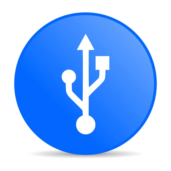 USB-blå cirkel web blanka ikonen — Stockfoto