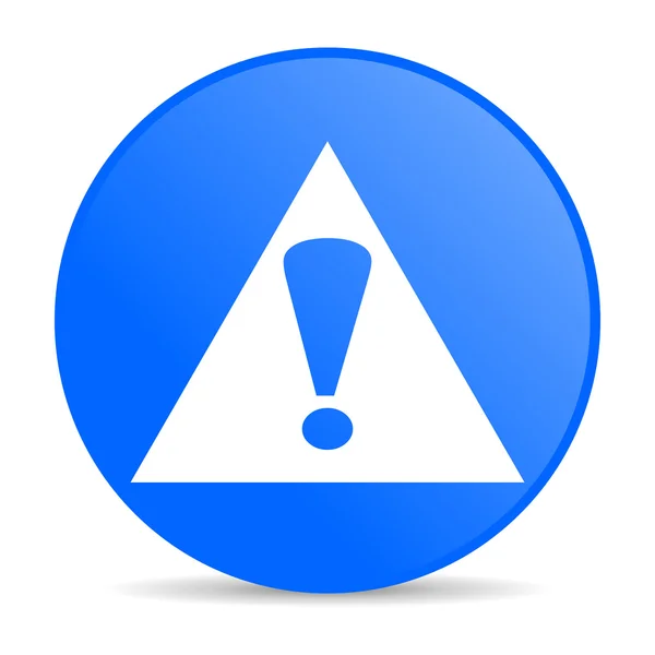 Warning blue circle web glossy icon — Stock Photo, Image