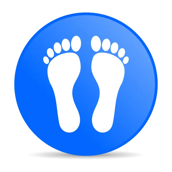 Ayak izi mavi daire web parlak simgesi — Stok fotoğraf