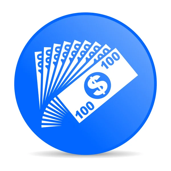 Pengar blå cirkel web blanka ikonen — Stockfoto