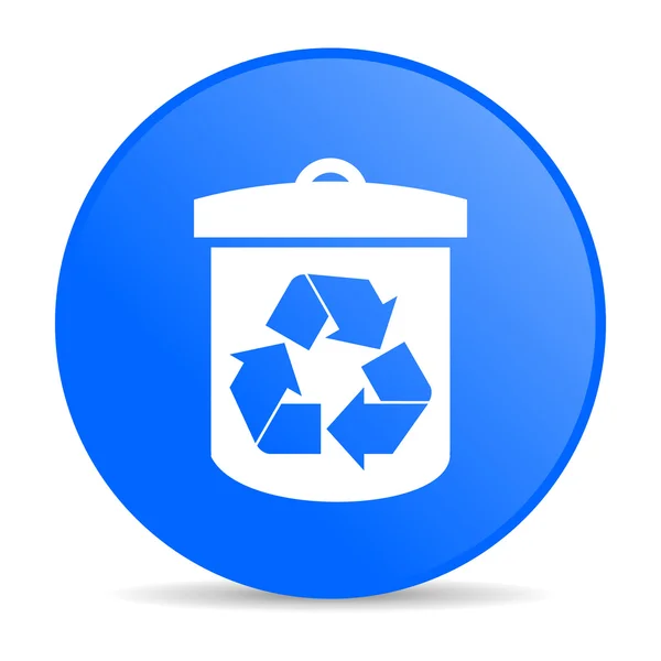 Recyceln blauen Kreis Web-Hochglanz-Symbol — Stockfoto