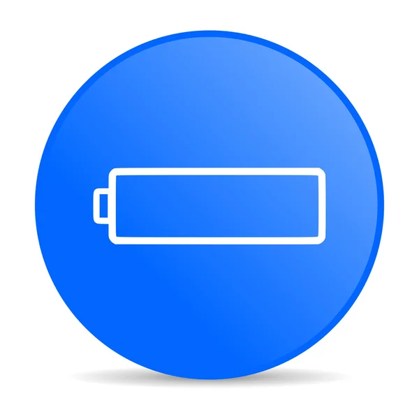 Bateria niebieskie koło WWW błyszczący ikona — Zdjęcie stockowe