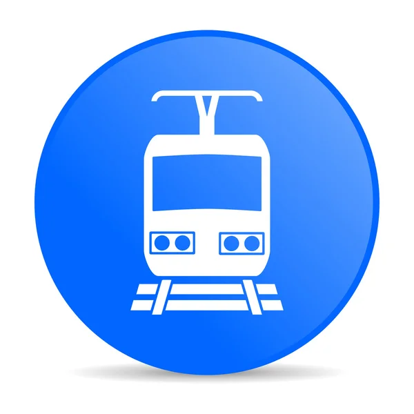 Tren círculo azul web icono brillante —  Fotos de Stock
