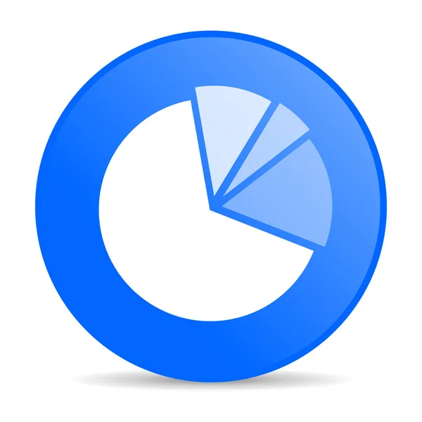 Diagrama azul círculo web ícone brilhante — Fotografia de Stock