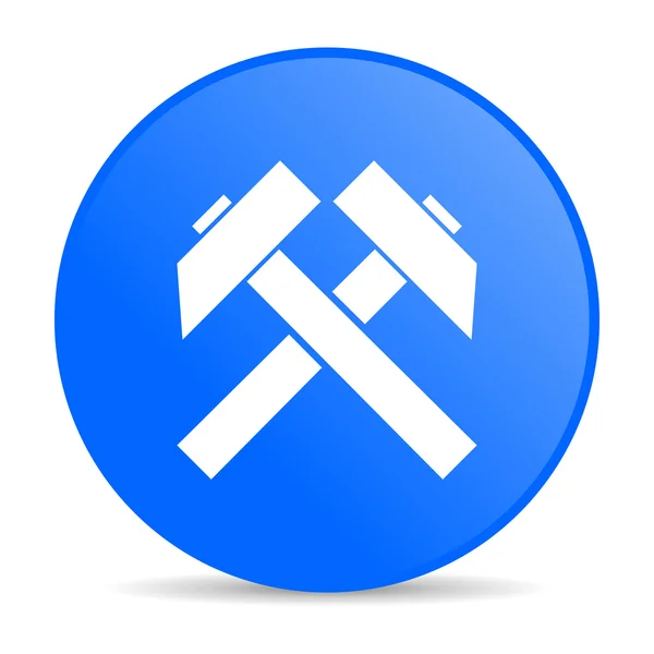 Mining blue circle web glossy icon — стоковое фото