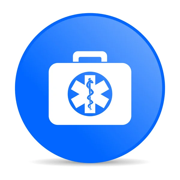 Kit soccorso cerchio blu web icona lucida — Foto Stock