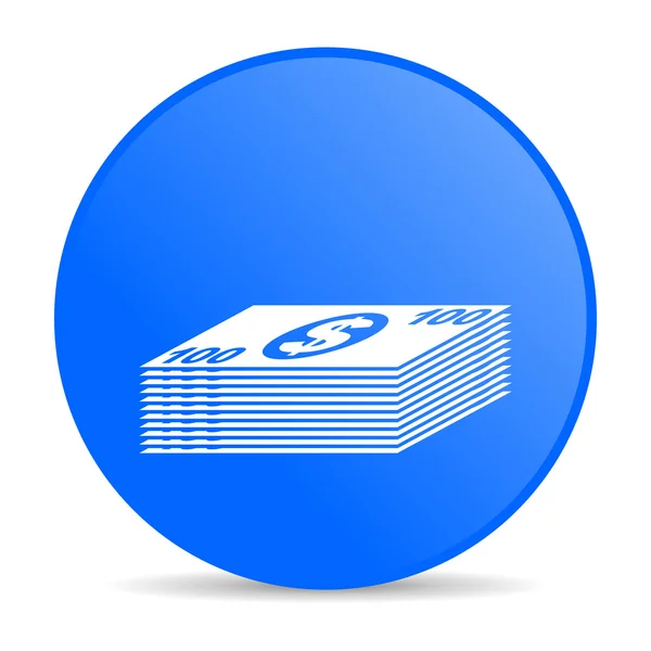 Dinero círculo azul web icono brillante — Foto de Stock