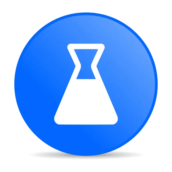 Kémia kék kör web fényes ikon — Stock Fotó
