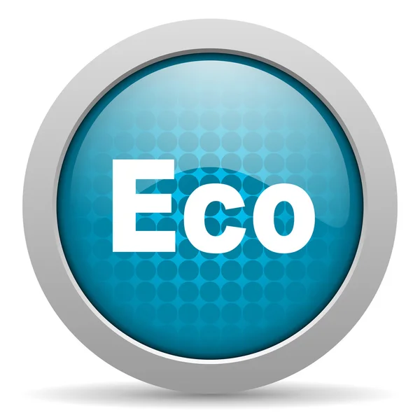 Eco azul círculo web brillante icono — Foto de Stock