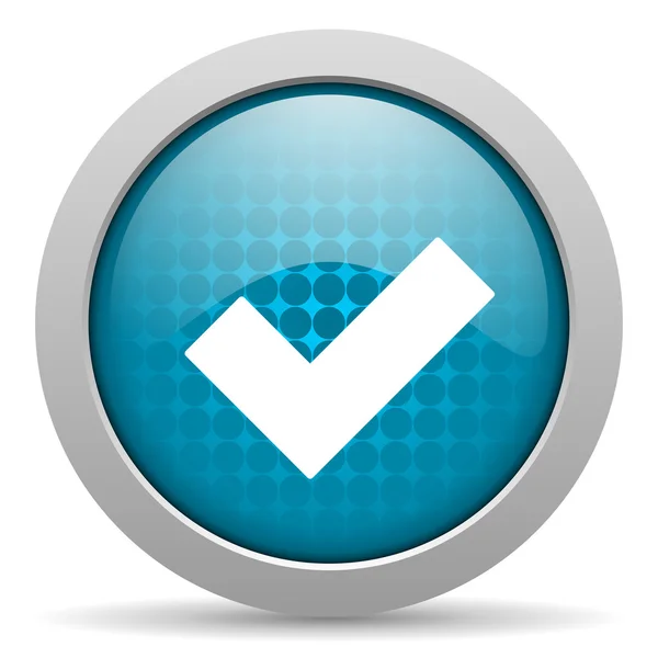 Accept blue circle web glossy icon — Stock Photo, Image