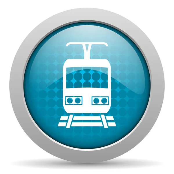 Иконка синего круга поезда — стоковое фото