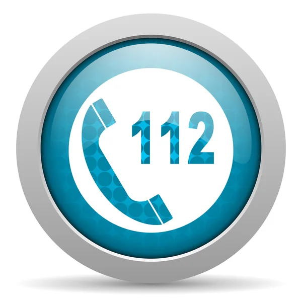 Emergency call blue circle web glossy icon — Stock Photo, Image