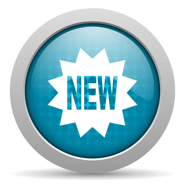 Novo ícone azul círculo web brilhante — Fotografia de Stock
