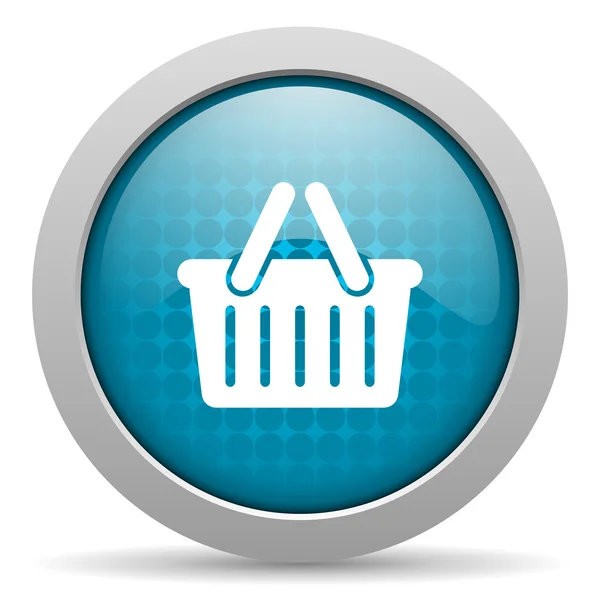 Carrello shopping blue circle web glossy icon — Foto Stock