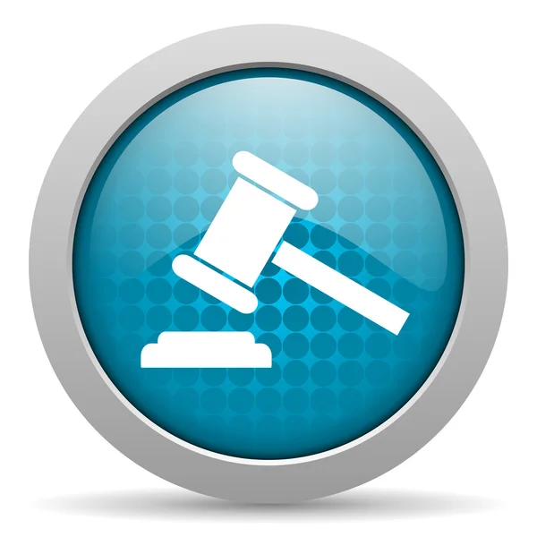 Prawo niebieskie koło WWW błyszczący ikona — Zdjęcie stockowe
