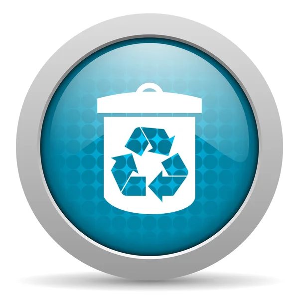 Reciclar azul círculo web ícone brilhante — Fotografia de Stock