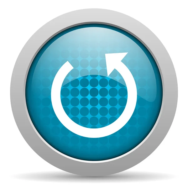 Girar azul círculo web brillante icono — Foto de Stock