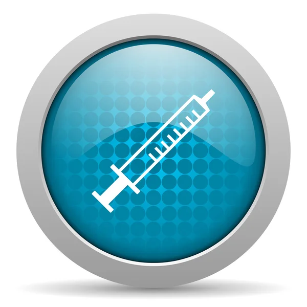 Syringe blue circle web glossy icon — Stock Photo, Image