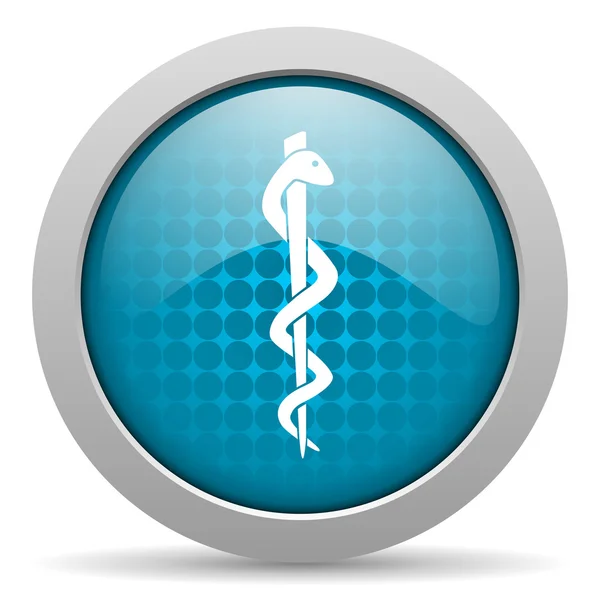 Caduceus blue circle web glossy icon — Stock Photo, Image