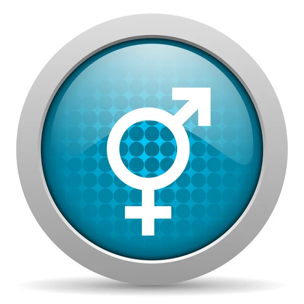 Sexo azul círculo web brilhante ícone — Fotografia de Stock