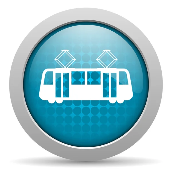 Tram blue circle web glossy icon — Stock Photo, Image