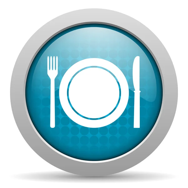 Γυαλιστερό εικονίδιο web μπλε κύκλο τροφίμων — Φωτογραφία Αρχείου