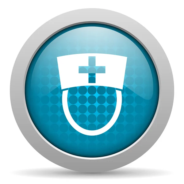 Nurse blue circle web glossy icon — Stock Photo, Image