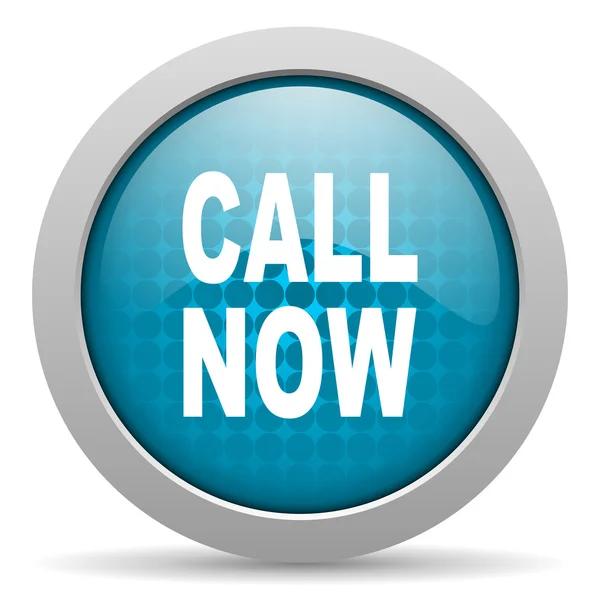 Call now blue circle web glossy icon — Stock Photo, Image