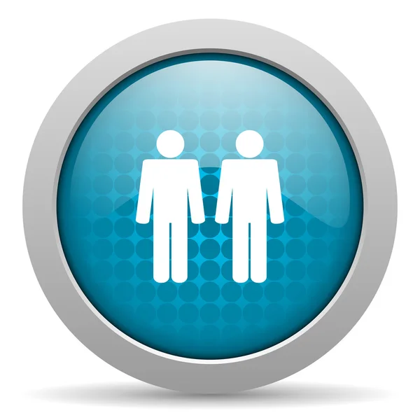 Couple blue circle web glossy icon — Stock Photo, Image