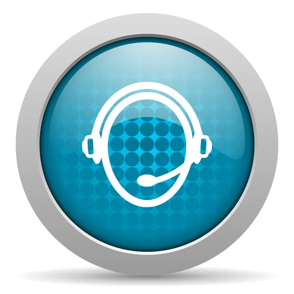 Πελάτης υπηρεσία μπλε κύκλο γυαλιστερό εικονίδιο web — Φωτογραφία Αρχείου