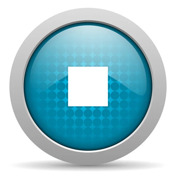 Parar azul círculo web ícone brilhante — Fotografia de Stock