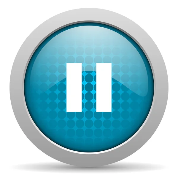 Pause blue circle web glossy icon — Stock Photo, Image