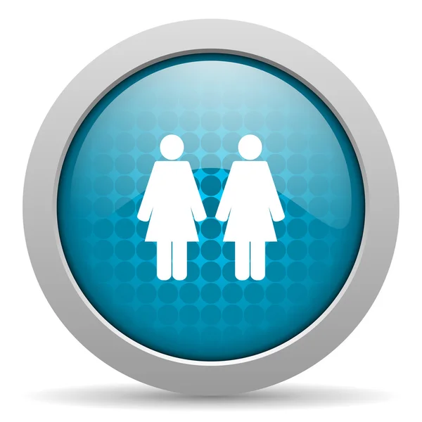 Couple blue circle web glossy icon — Stock Photo, Image