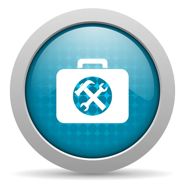 툴킷 파란색 원 웹 광택 아이콘 — 스톡 사진
