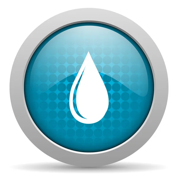 Water drop blauwe cirkel web glanzende pictogram — Stockfoto