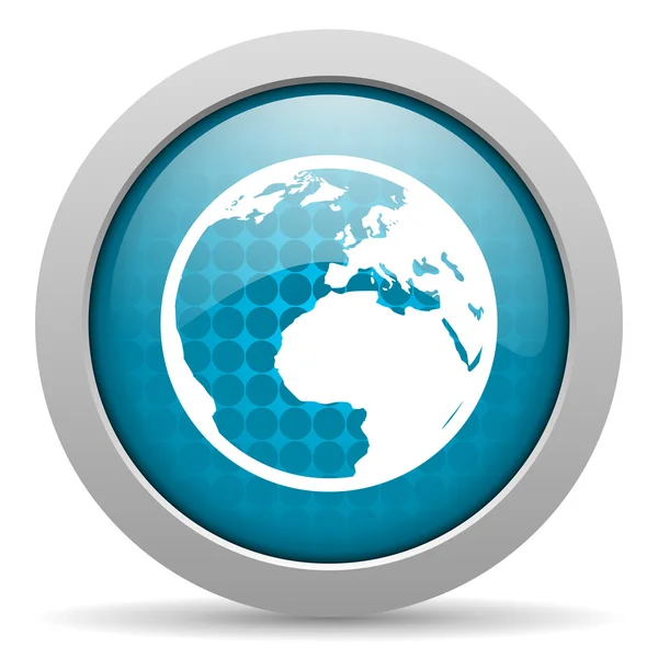 Earth blue circle web glossy icon — Stock Photo, Image