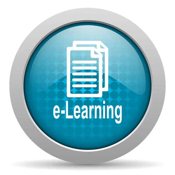 E-learning cercle bleu web icône brillante — Photo