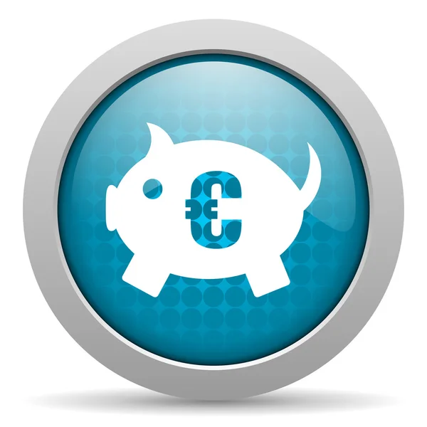 Piggy bank blauwe cirkel web glanzende pictogram — Stockfoto